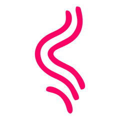 Pink Wavy Lines in Abstract Organic Form with Minimalist Handdrawn Style