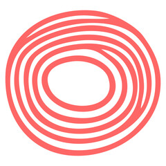 Red Circular Doodle in Handdrawn Spiral Style with Minimalist Vector Design