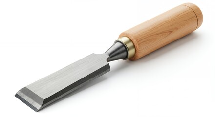 Woodworking chisel tool on white background