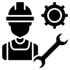Engineer glyph icon