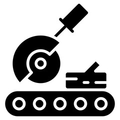 Saw Machine glyph icon