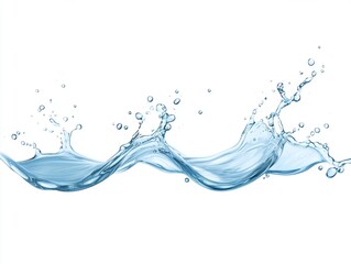 Water splashes in a flowing curve