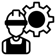 Worker outline mixed icon