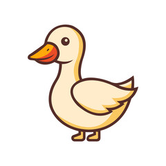 Cute farm goose vector illustration