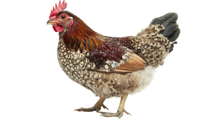 Fototapeta premium Beautiful bantam chicken with unique color patterns Transparent background, PNG