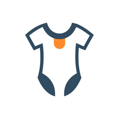 Minimalist baby onesie logo with white background for kids wear and boutique design