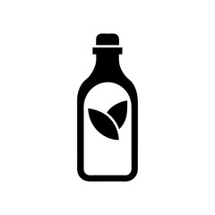 Eco friendly bottle logo minimalist design with white background for sustainable goods