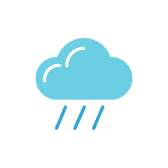 Modern rain cloud logo icon minimalist style with white background for climate art