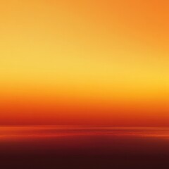 Fototapeta premium Serene sunset over a calm sea with vibrant orange and red hues blending into the horizon.