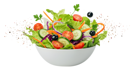 Colorful salad in white bowl