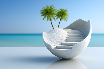 Floating island with stairs
