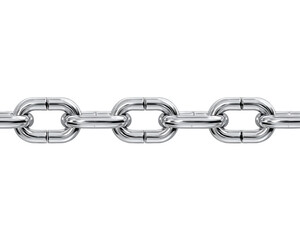 Close-up of a Silver Metal Chain on Transparent Background, PNG