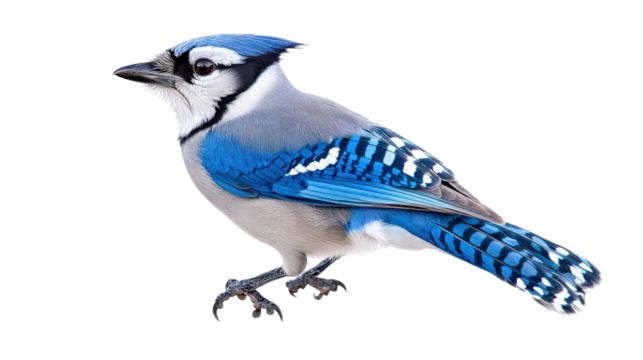Blue jay bird in profile view Transparent background, PNG