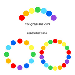 丸いカラフルなフレームデザイン