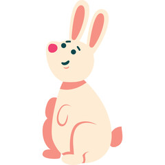 inflatable bunny children toy vector icon isolated on white