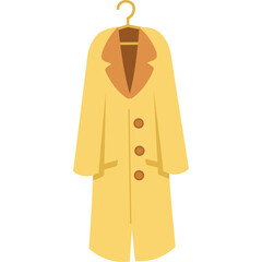 autumn coat on hanger vector icon isolated on white