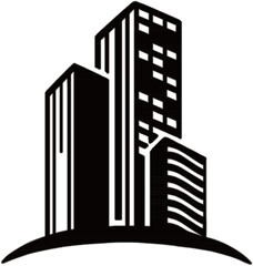 Obraz premium Building and Real Estate Icon Set – Property, Skyscraper, Architecture, Office Vector Symbols
