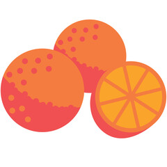 oranges vector ripe fruits icon isolated on white