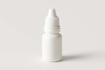 Blank white plastic dropper bottle for medicine or eye drops
