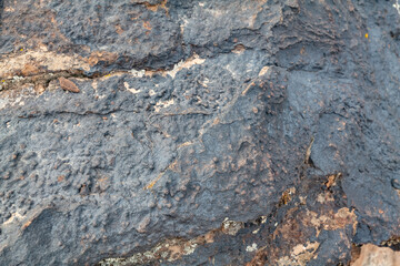 Zion National Park, Utah. Navajo Sandstone / Sedimentary rocks, Weathering.  iron-rich layers / Iron-rich sedimentary rocks / ironstone blocks, 