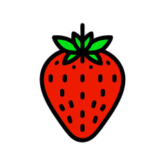 Vibrant Strawberry Icon: A Delicious Vector Graphic