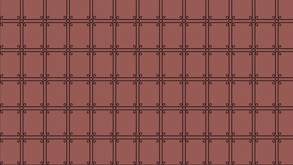 Naklejka premium Seamless red grid pattern with black symmetrical corner line design 