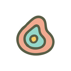 Pastel Abstract Shapes Grid with Modern Wavy Lines, A visually balanced grid of 16 unique abstract icons, each featuring soft pastel hues, organic curves, and geometric symmetry—ideal for tech, wellne