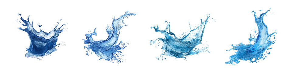 Blue Water Splash Pack Isolated on transparent background PNG