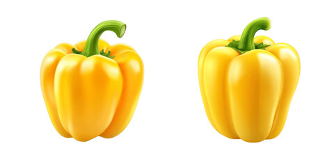 Yellow Bell Peppers Isolated on transparent background PNG