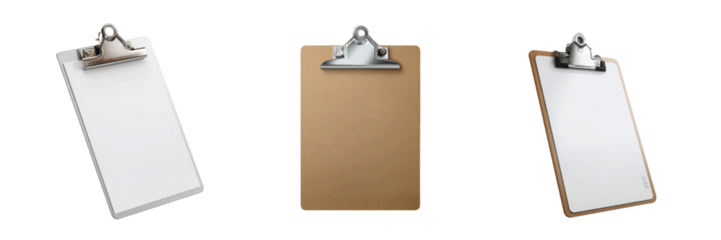 Clipboard Collection with Blank Sheets isolated on transparent background PNG