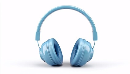 3D Bluetooth headset, noise-canceling feature, isolated on white.