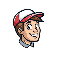 Obraz premium Vector Illustration of Male Head Mascot – Bold Character Logo Design Featuring Strong Man Face in Modern Style – Perfect for Sports Teams, Gaming, Branding, or Esports Logos 