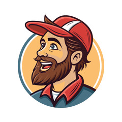 Vector Illustration of Male Head Mascot – Bold Character Logo Design Featuring Strong Man Face in Modern Style – Perfect for Sports Teams, Gaming, Branding, or Esports Logos	
