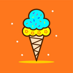 ice cream vector abstract full color