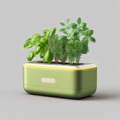 3D self-watering smart garden planter with sensors to monitor soil moisture and optimize growth.