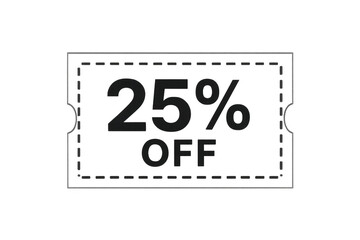Fototapeta premium Black friday coupon offering 25% off with transparent background, ideal for promoting sales and discounts