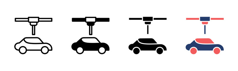 Car Manufacturing icon sheet multiple style collection