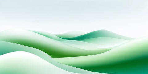 Abstract Green Waves: Smooth, Layered Landscape