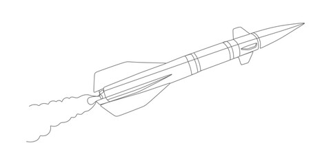 continuous line rocket illustration vector design eps 1