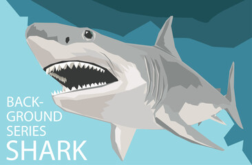 illustration background vector of shark 