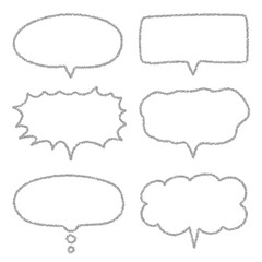 クレヨン素材　手描きのふきだしセット