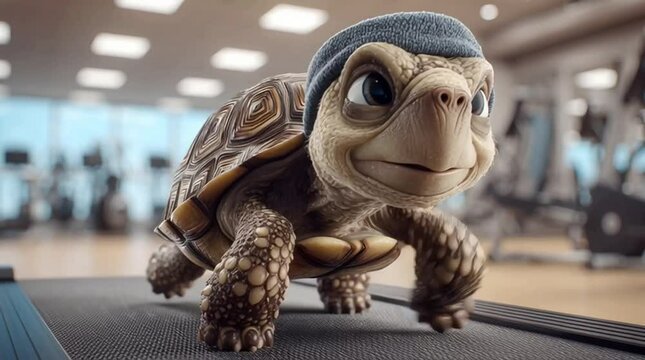 turtle exercise, AI generated image