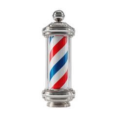 Classic barber pole, red-white-blue stripes
