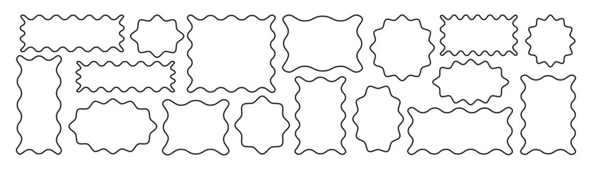 Zigzag shapes outline box.  rectangle shape frames with zigzag edge. Uneven zigzag rectangular shapes. Abstract elements.