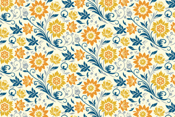 decorative floral print with minimalist rose outlines and seamless repetition for bedsheet covers and home furnishing textiles

