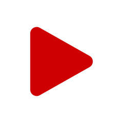 transparent png vector image of red video play button with rounded triangle icon