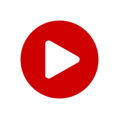 transparent png vector image of red video play button with rounded triangle icon