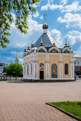 Rybinsk, Yaroslavl region, Russia - 05/24/2025. Chapel of St. Nicholas the Wonderworker on the...
