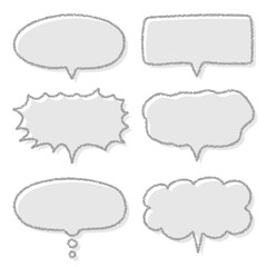 Obraz premium クレヨン素材 手描きのふきだしセット