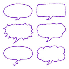 クレヨン素材　手描きのふきだしセット